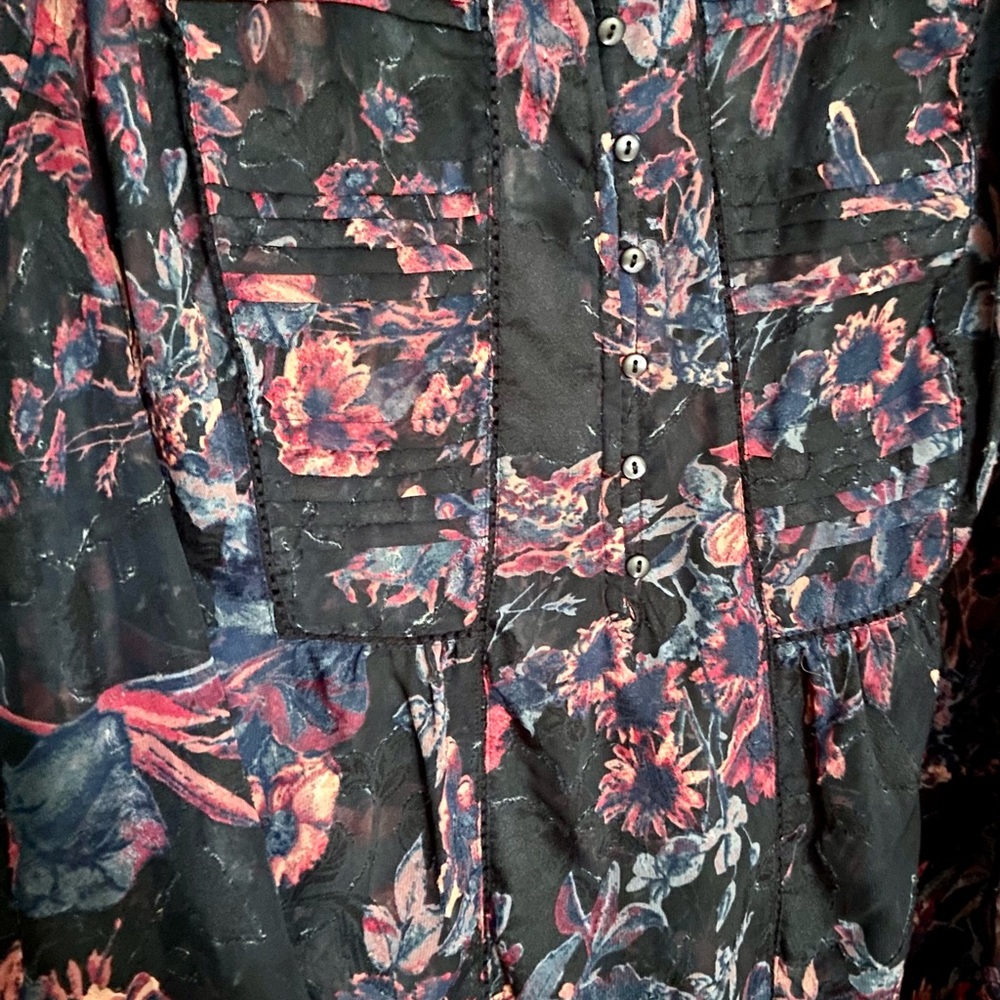 Lucky Brand Blue Floral Tank Top 2x - Picture 5 of 5